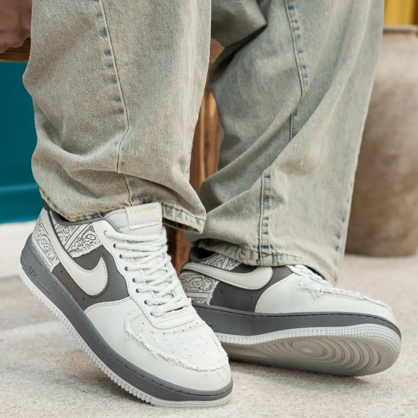 NIKE AIRFORCE BIG BANG WHITE GREY
