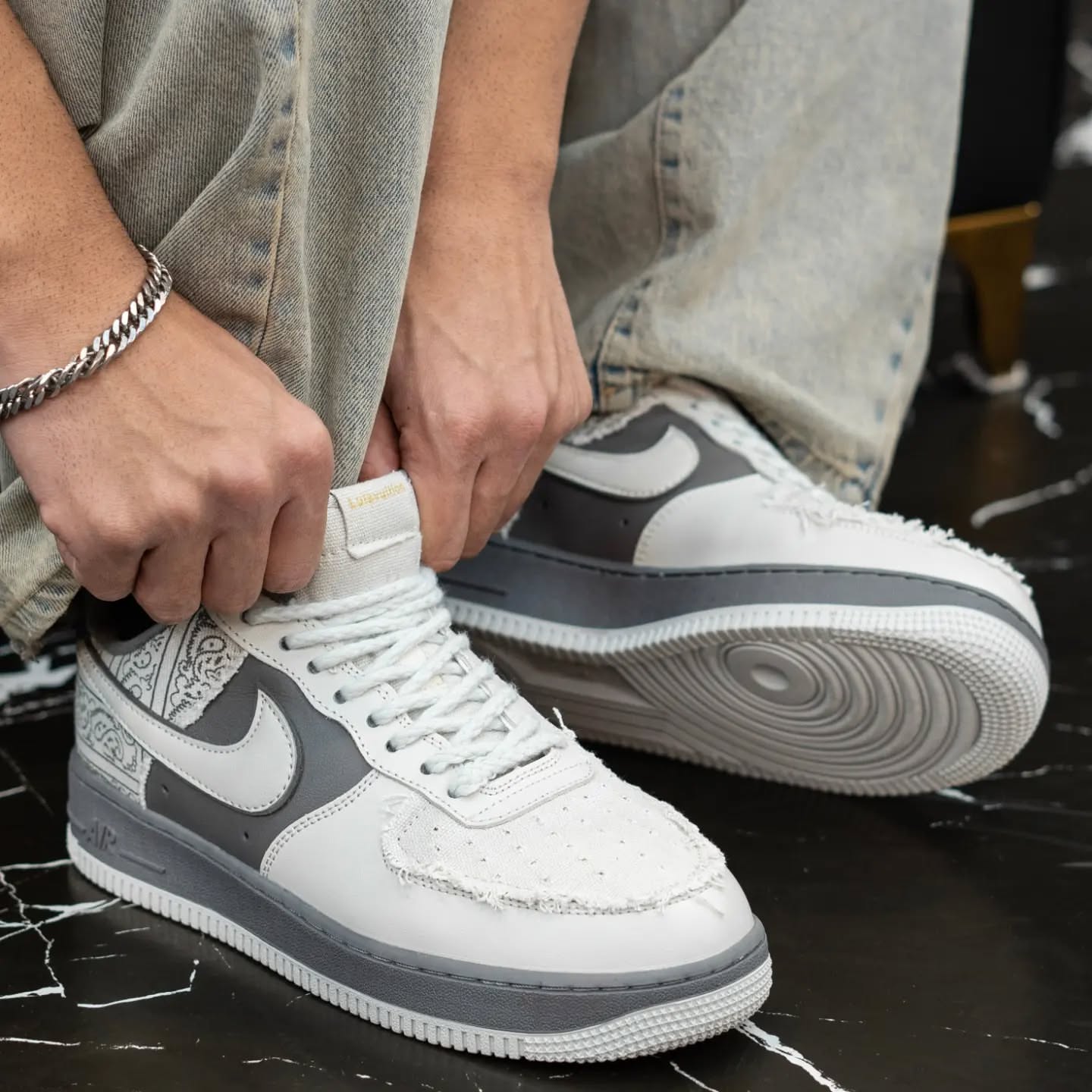NIKE AIRFORCE BIG BANG WHITE GREY