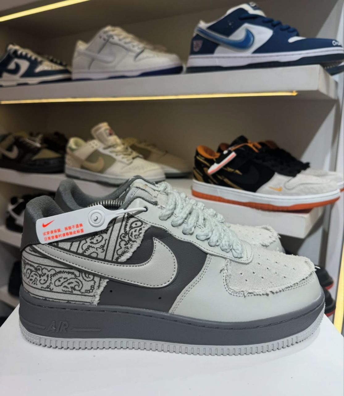 NIKE AIRFORCE BIG BANG WHITE GREY