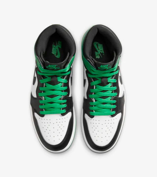 AIR JORDANN 1 HIGH BLACK AND LUCKY GREEN