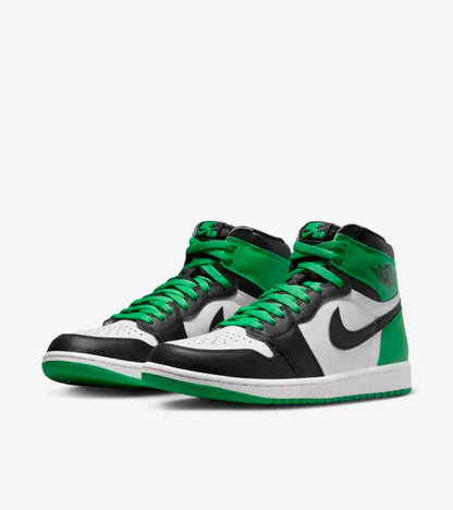 AIR JORDANN 1 HIGH BLACK AND LUCKY GREEN