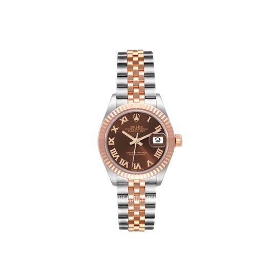 Rolexx Lady Date Just Brown & Silver Top premium