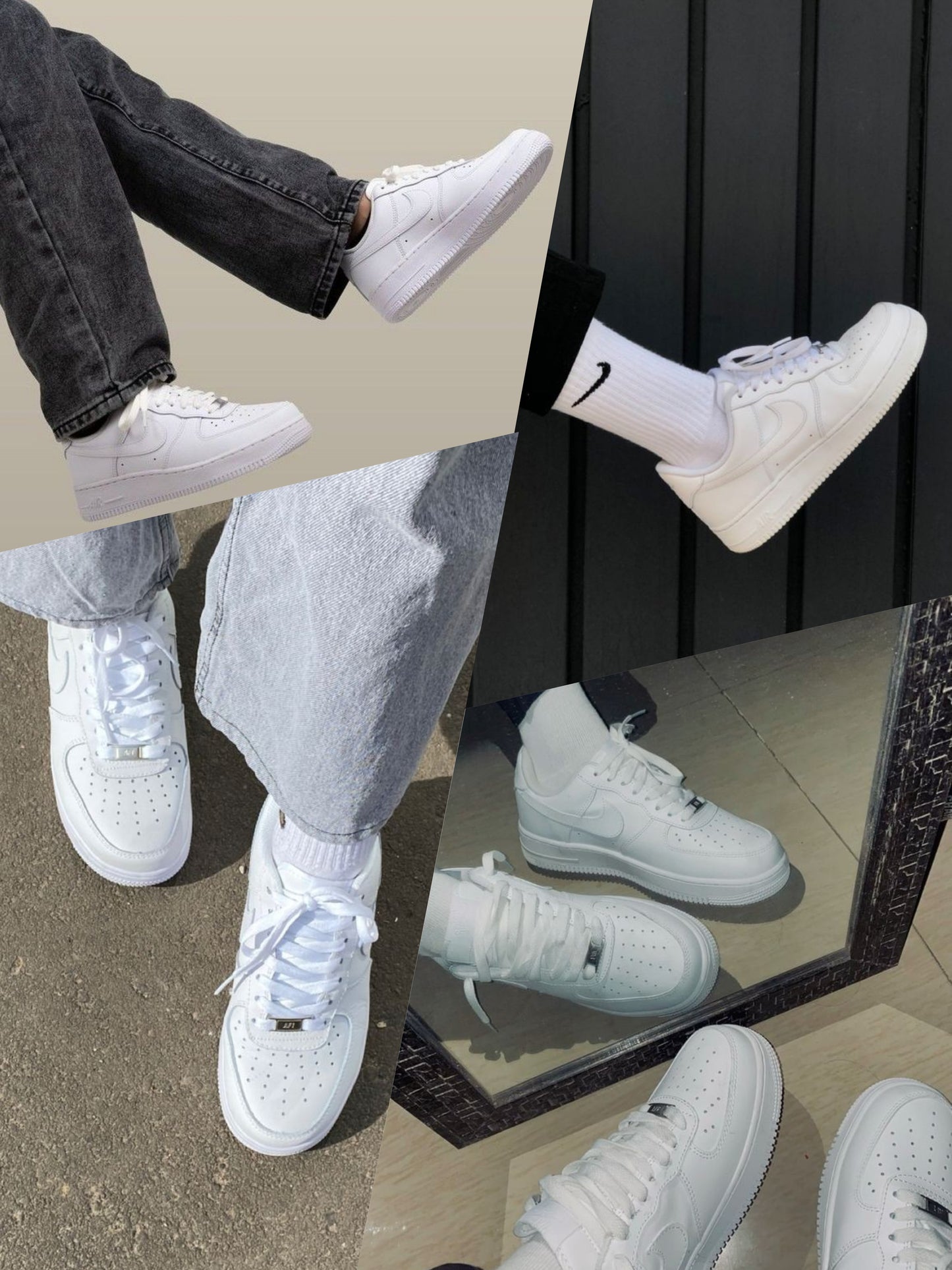 NIKEE AIRFORCE 1 TRIPPLE WHITE FULL KIT (UĀ QUALITY)