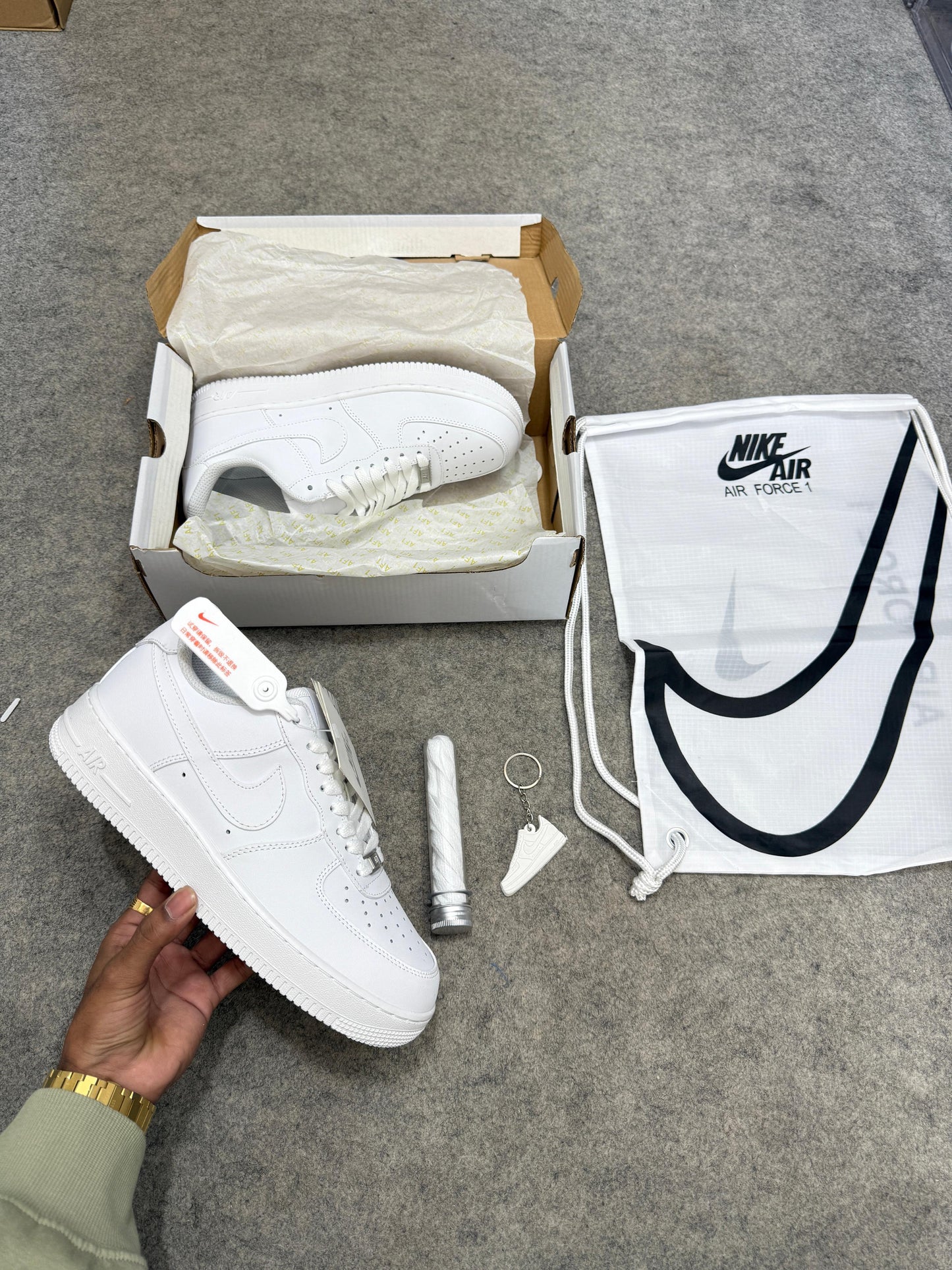 NIKEE AIRFORCE 1 TRIPPLE WHITE FULL KIT (UĀ QUALITY)